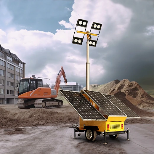 Solar trailer portable light tower